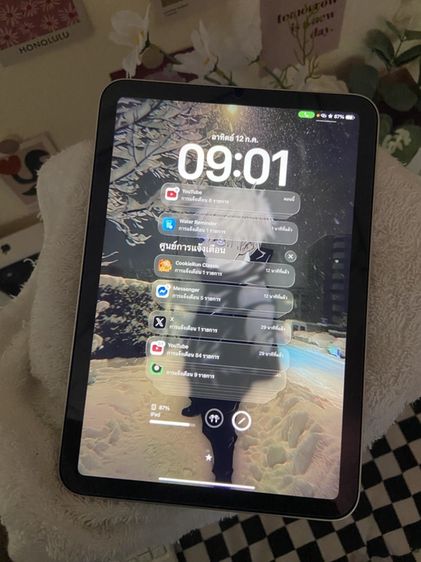 Apple 128 GB iPad Mini 7 (ชิปA17Pro)รุ่นล่าสุดปี2024เครื่องใช้เองคับ แบต100%ใช้แค่ดูซีรี่ส์ ความจุ128GB💸ราคามือ1ตอนนี้21900ขอปล่อย