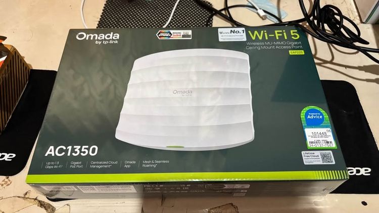 อุปกรณ์เครือข่าย Access Point TP-Link EAP225 AC1350 Dual Band Gigabit ใหม่ยังแกะซีล ประกัน Lifetime Advice