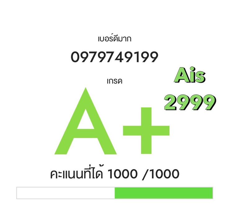 เบอร์มงคล เบอร์สวย A+ 1000/1000 คะแนน รูปที่ 2