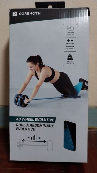 อื่นๆ อื่นๆ ลูกกลิ้งบริหารหน้าท้อง Decathlon Corength พร้อมแผ่นรองเข่าและสายยางยืดช่วยพยุง สภาพดี