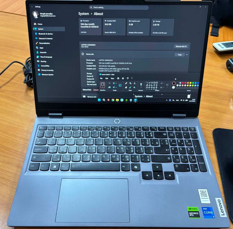 Lenovo LOQ 15IRX9 83DV00LETA Luna Gray RAM24gb รูปที่ 2