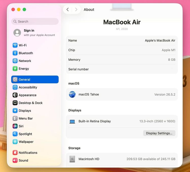 MacBook Air 13-inch M1 2020 Ram8GB SSD256GB SpaceGray รหัสสินค้า M004 รูปที่ 12