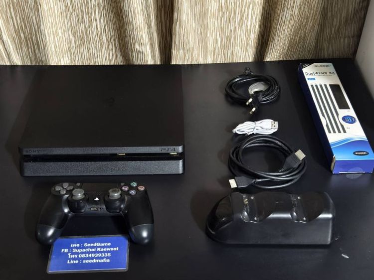 Sony เครื่องเกมส์โซนี่ เพลย์สเตชั่น PS4 (Playstation 4) เชื่อมต่อไร้สายได้ Ps4​ Slim​ 500gb​ CUH-2106​ อุปกรณ์​ครบ ใสแผ่นไม่ได้ ดาวน์โหลดได้อย่างเดียว มีเกมในเครื่อ​ง