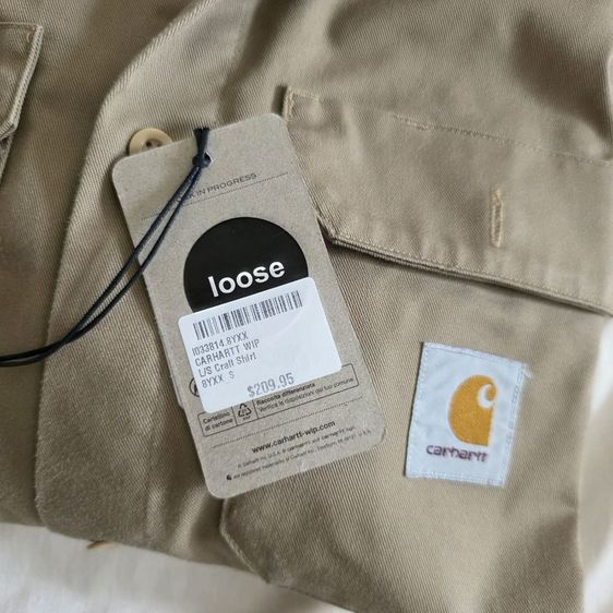 Carhartt WIP รุ่น L/S Craft Shirt สี Leather (น้ำตาลเบจ) ไซส์ S รูปที่ 3