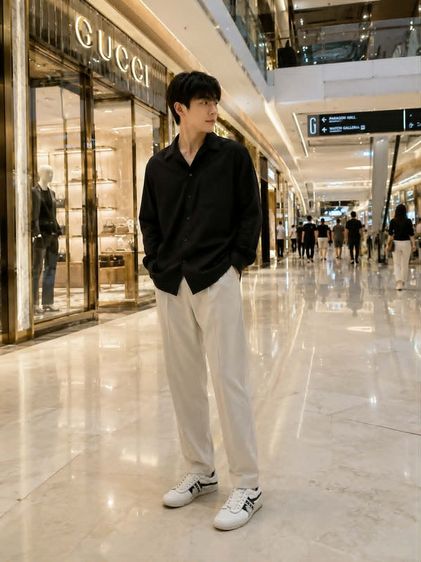 (42eu) PRADA Sport Archive Leather Sneakers รูปที่ 3