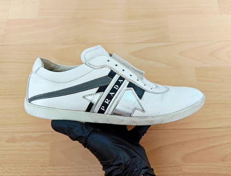 (42eu) PRADA Sport Archive Leather Sneakers รูปที่ 6