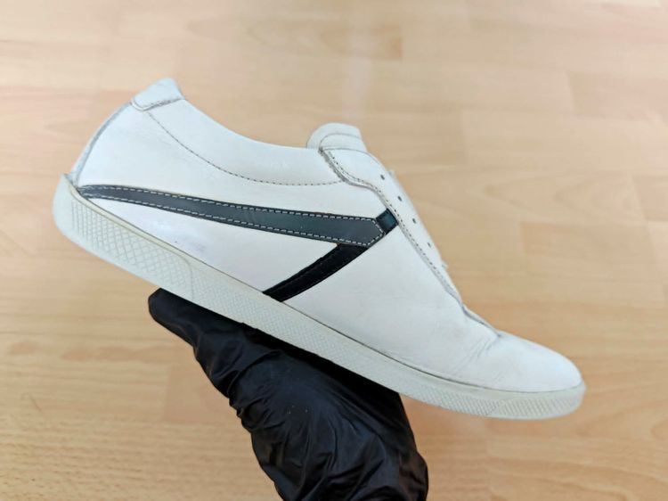 (42eu) PRADA Sport Archive Leather Sneakers รูปที่ 15