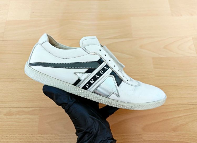(42eu) PRADA Sport Archive Leather Sneakers รูปที่ 5