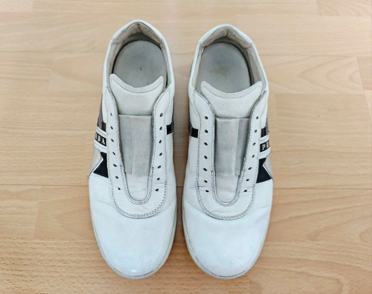 (42eu) PRADA Sport Archive Leather Sneakers รูปที่ 4