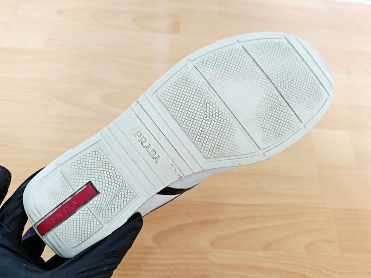 (42eu) PRADA Sport Archive Leather Sneakers รูปที่ 8