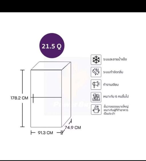 ปล่อยมือสอง /Electrolux ตู้เย็นชนิดมัลติดอร์ (Multi-door) 4 ประตู รุ่น EQE6179B-B รูปที่ 2