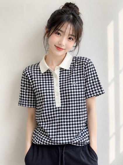 อื่นๆ อื่นๆ แขนสั้น เสื้อโปโล Lacoste ลายตารางวินเทจ