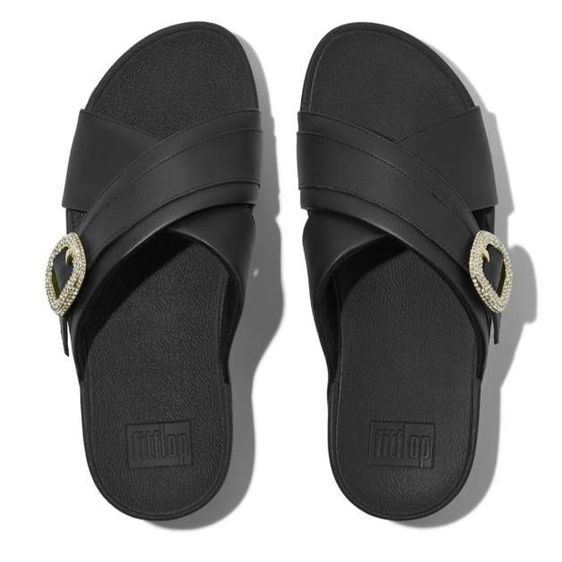 UK 3.5 | EU 36 | US 5 ดำ มือ 2 FITFLOP LULU CRYSTAL-BUCKLE (size 5 US - 36)