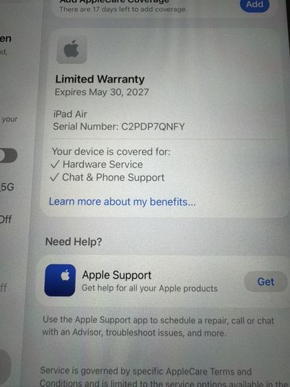 Apple 128 GB Ipad Air M4 11inch 128g wifi cellaular ฟิลมหน้า Spigen EZ Fit  ฟิลม์หลัง Focus deco shield warranty May 30 , 2027 Battery cycle count 1