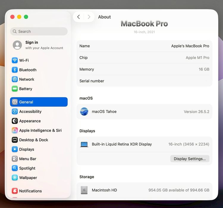 MacBook Pro 16-inch M1 Pro 2021 Ram16GB SSD1TB Space Gray รูปที่ 12