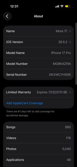 iPhone 17 Pro Silver 512 GB รูปที่ 5