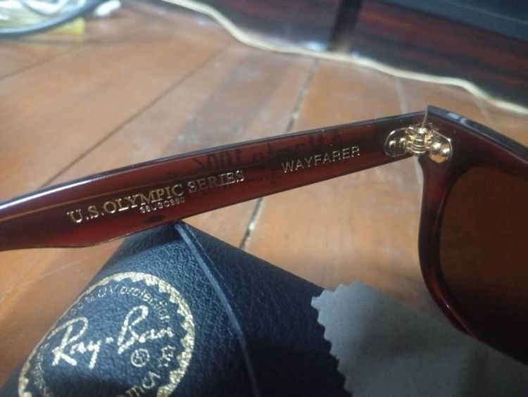 Vintage B&L RAYBAN WAYFARER  OLYMPIC 1996 ATLANTAMADE IN USAตัวฉลอง 100 ปี โอลิมปิคของแท้ 100 % สภาพนางฟ้าสวยมากๆSize 5022 ขนาด 50 mmเลนส์แท้ตรงรุ่น รูปที่ 6