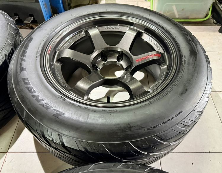TE37SUV 18x9 ET0 6x139 เทากับหยอดแดง พร้อมยาง 265 60 18 รูปที่ 3