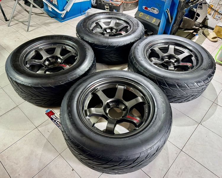 TE37SUV 18x9 ET0 6x139 เทากับหยอดแดง พร้อมยาง 265 60 18 รูปที่ 2
