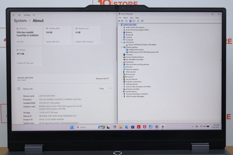 LENOVO LOQ Core i5-12450HX.RTX3050 RAM24.512GB  รูปที่ 2