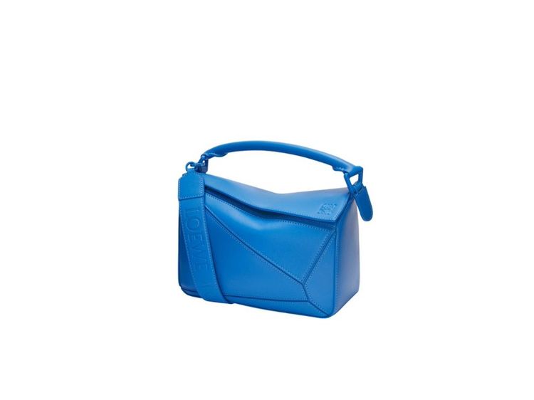 ส่งต่อ Loewe Small Puzzle Bag In Satin Calfskin Scuba Blue มือสอง รูปที่ 14