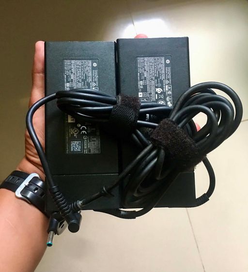 Adapter HP แอมป์สูง 19.5V 7.7A 150Wหัวฟ้าเข็มเล็ก เทสแล้วใช้งานปกติ พร้อมสายAC 