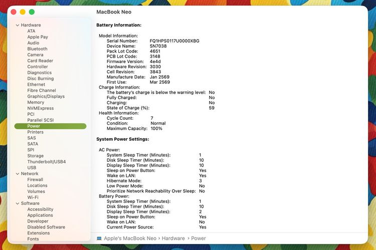 MacBook Neo 13-inch A18 Pro 2026 Ram8GB SSD256GB Citrus Apple Care 21 March 2027 รูปที่ 13