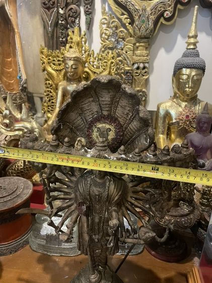 เทวรูปนารายณ์เปิดโลก วัดแขก ปี 2500 เนื้อทองเหลืองเก่า รูปที่ 2