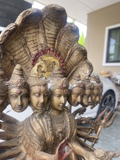 เทวรูปนารายณ์เปิดโลก วัดแขก ปี 2500 เนื้อทองเหลืองเก่า รูปที่ 9