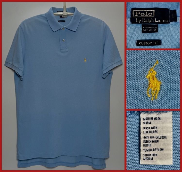 ⚠️ผลิตในทวีปอเมริกา‼️เสื้อ POLO RALPH LAUREN ของแท้ ทรง CUSTOM FIT