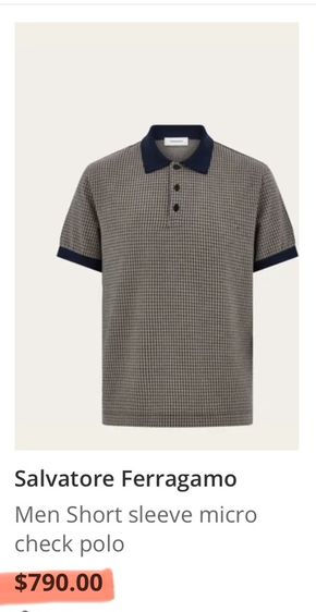 ⚠️MADE IN ITALY‼️เสื้อโปโล Ferragamo ของแท้ รุ่นใหม่ แบรนด์เนมหรูอิตาลี รูปที่ 13