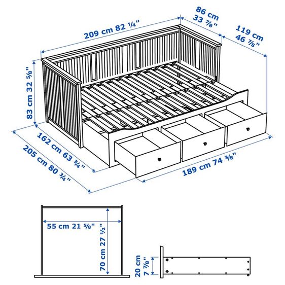 เตียง IKEA HEMNES 3 ลิ้นชัก  รูปที่ 6