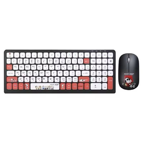 คีย์บอร์ดและเมาส์ไร้สาย Anitech รุ่น SNP-PA814 ลาย Snoopy ลิขสิทธิ์แท้