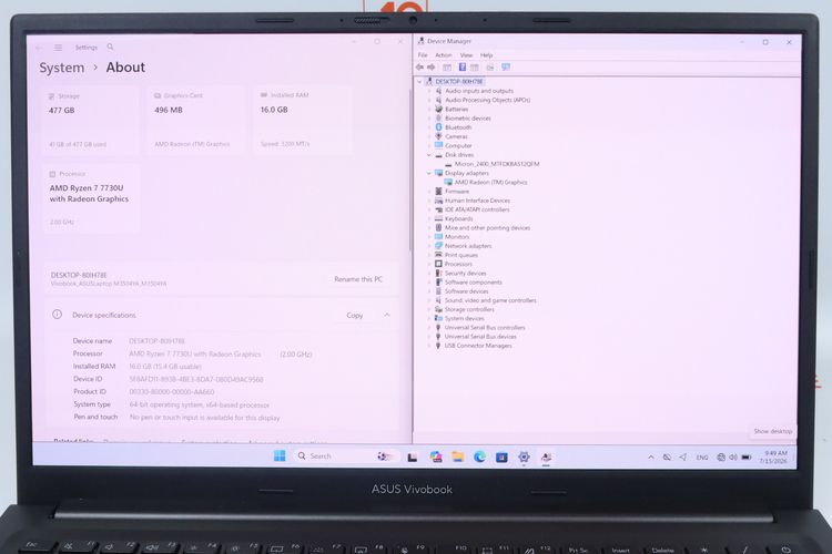 ASUS VIVOBOOK 15X OLED Ryzen7 7730U RAM16.512GB  รูปที่ 2