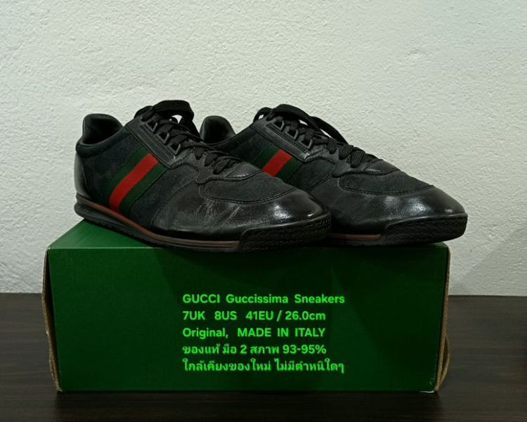 GUCCI GG Guccissima Sneakers, Unisex 7UK 41EU/26.0cm Original MADE IN ITALY ของแท้ มือ 2 หนังแท้ พื้นเต็ม Soft แท้ สภาพเยี่ยม ไม่มีตำหนิใดๆ รูปที่ 4