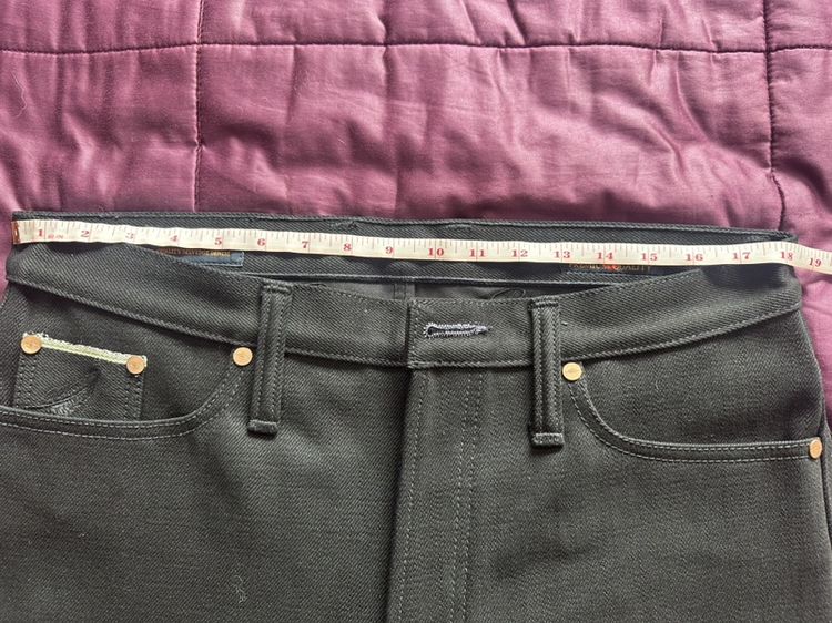 กางเกงยีนส์Pinion denim รุ่นอีกา the crow SLUB SUPER BLACK 25OZ รูปที่ 6