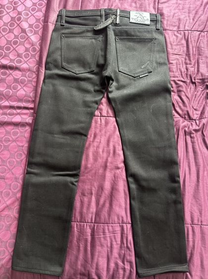 กางเกงยีนส์Pinion denim รุ่นอีกา the crow SLUB SUPER BLACK 25OZ รูปที่ 4