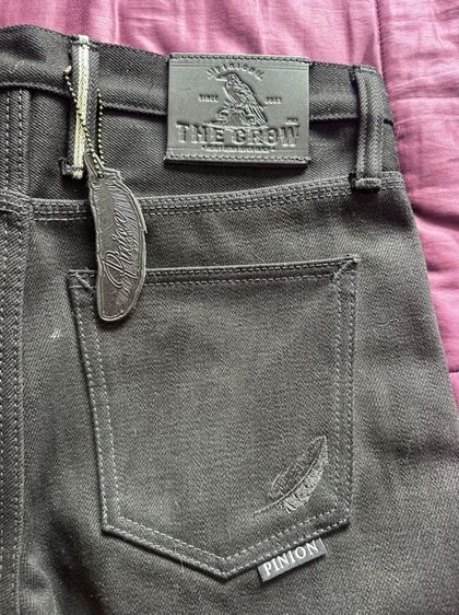กางเกงยีนส์Pinion denim รุ่นอีกา the crow SLUB SUPER BLACK 25OZ รูปที่ 2