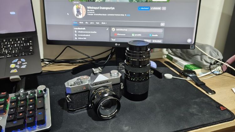 ขายกล้องฟิล์มคลาสสิก Konica Auto Reflex A + 2 เลนส์ (ขายตามสภาพ)