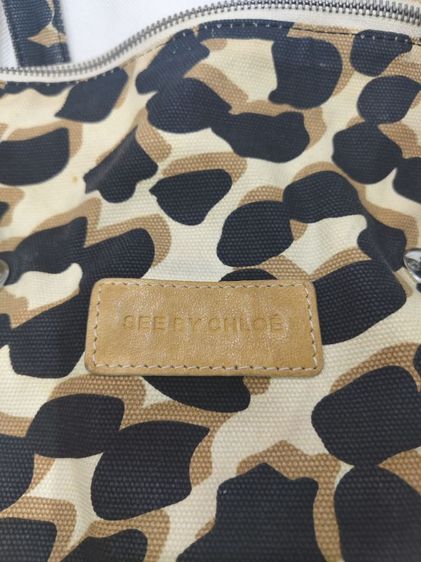 กระเป๋า See by Chloé สีเบจลายเสือดาวพร้อมหูจับคู่ รูปที่ 5