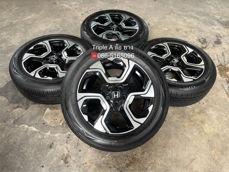อื่นๆ อะลูมิเนียมอัลลอย 18" ✨ล้อแม็ก✨Honda CRV G5 ตัวท็อป ขอบ 18 ดำหน้าเงา พร้อมยางป้ายแดง 225-60-18 GITI🚩ปี 26🚩