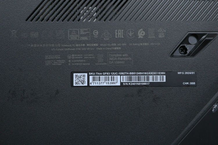 MSI Thin GF63 12UC-1092TH Core i5-12450H.RTX3050 RAM16.512GB รูปที่ 16