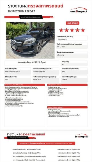 Mercedes-Benz A-Class 2014 A250 Sedan เบนซิน เกียร์อัตโนมัติ ดำ รูปที่ 2