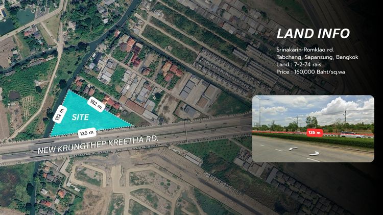 ที่ดินแปลงใหญ่ ศักยภาพสูง กรุงเทพกรีฑา รูปที่ 2