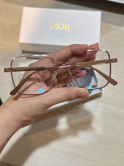 อื่นๆ แว่นสายตา Dior CannageO S1f Square Glasses In Gold Frame With Light Blue Lens
