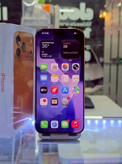 📍แลก💵สด💳ผ่อนได้ รับบัตรเครดิต รับสแกน Spay later💳iPhone 17 promax สีส้ม👉🏻256gb🍒แบต 100% รอบชาร์จ 94🍒เครื่องสวยสภาพดี🍒ประกัน Care+ 13/11/70🍒ใช้งานดีปกติ🍒มีเครื่อ รูปที่ 2