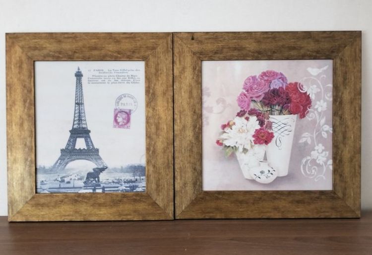 ของตกแต่งบ้านอื่นๆ รูปภาพหอไอเฟลและดอกไม้สวยมากๆ(ขายถูก 2ภาพราคา500บาท)
