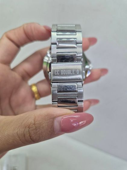 CC DOUBLE O นาฬิกาข้อมือผู้ชาย หน้าปัดดํา Stainless Steel Quartz มีช่องวันที่ รูปที่ 6