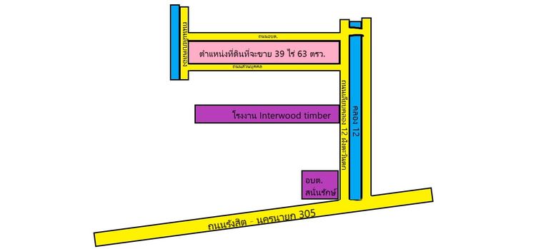 ขายที่ดิน 39 ไร่ 63 ตร.ว. คลอง 12 หนองเสือ ปทุมธานี พื้นที่สีชมพู ติดถนน 4 ด้าน เหมาะลงทุน รูปที่ 2