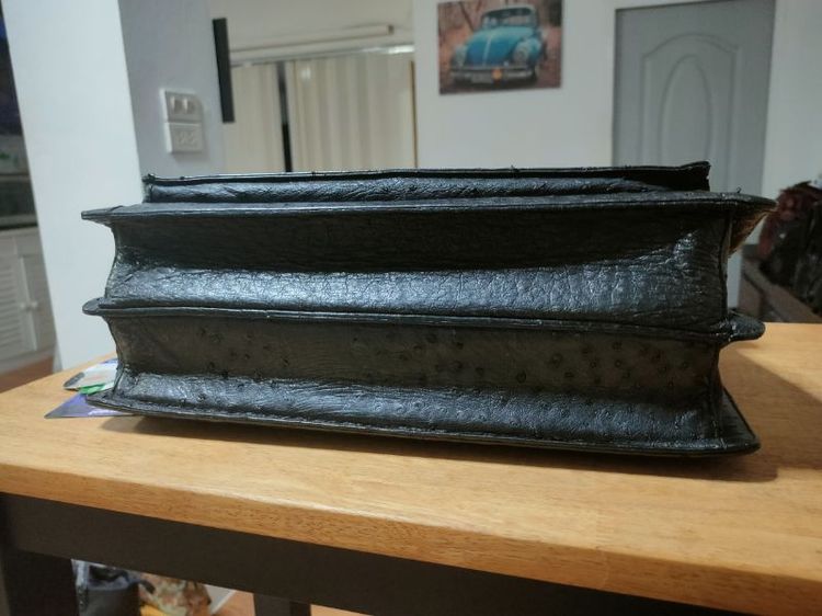 งานระดับ Masterpiece กระเป๋าเอกสารนักธุรกิจ/ผู้บริหาร หนังนกกระจอกเทศแท้ 100%(Genuine Ostrich Leather Briefcase) ล็อกหรู amiet Swiss Made 💼✨ รูปที่ 8